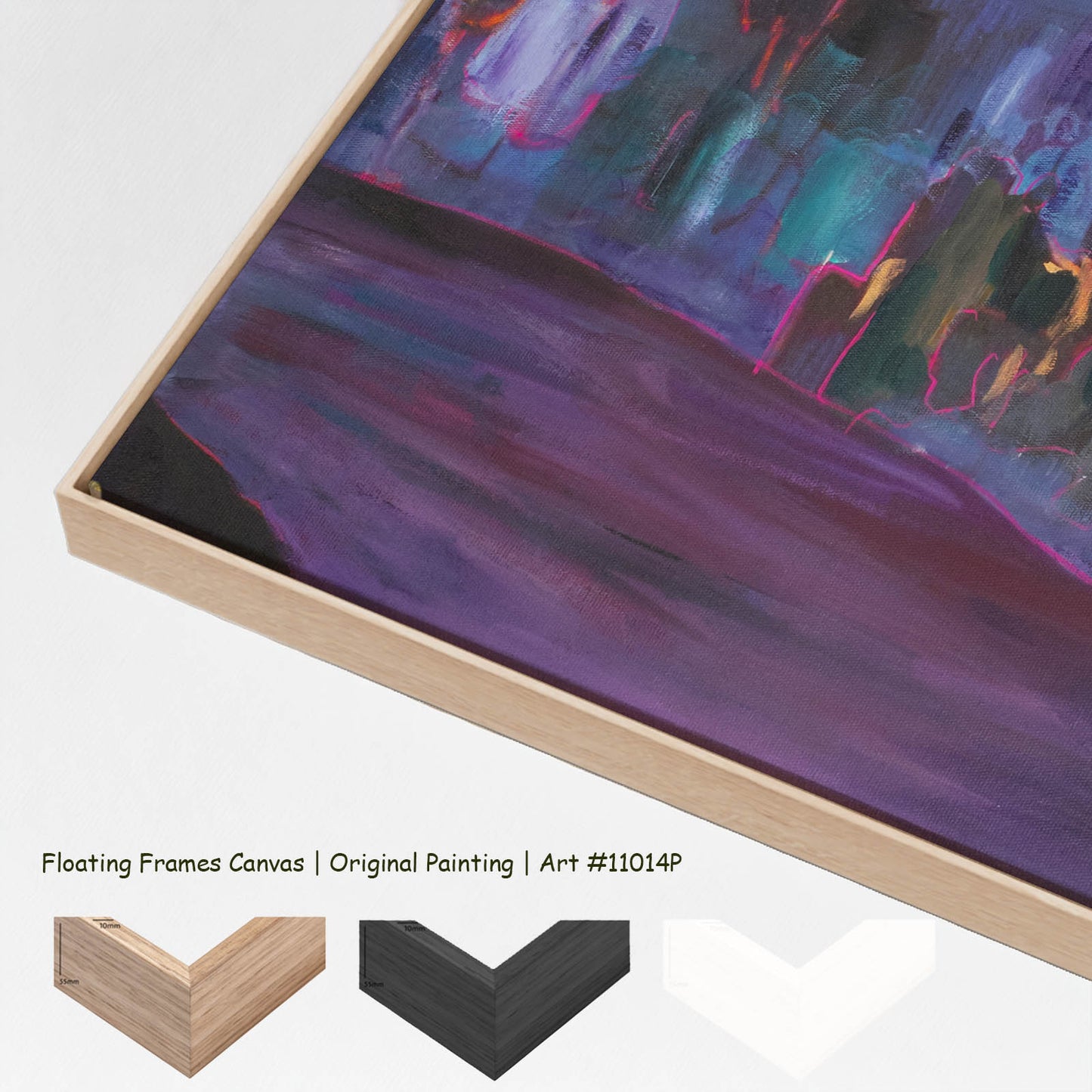 Between Two Worlds, purple, orange, pink Original Painting by Summer Jiang