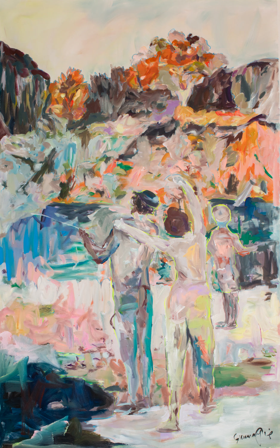 Artist: Summer Jiang - The Life I Planned | Abstract, vibrant colors, layered textures, mixed media, dynamic composition