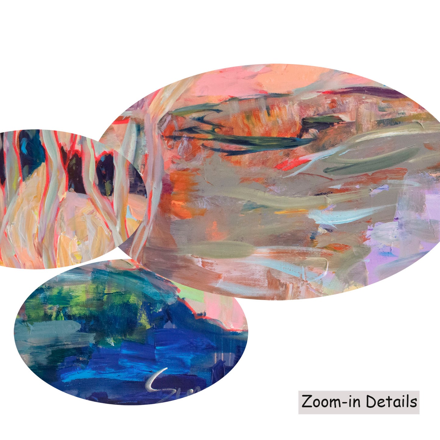 The Pause, blue, pink, orange Original Painting by Summer Jiang