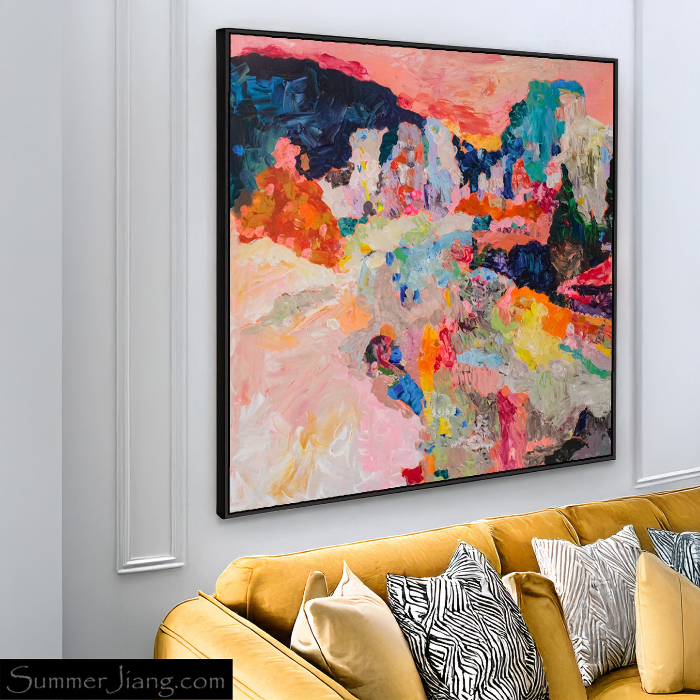 Artist: Summer Jiang - Far From Home | Frequency 2.2: Dreamy, pastel hues, ethereal figures, digital surrealism.