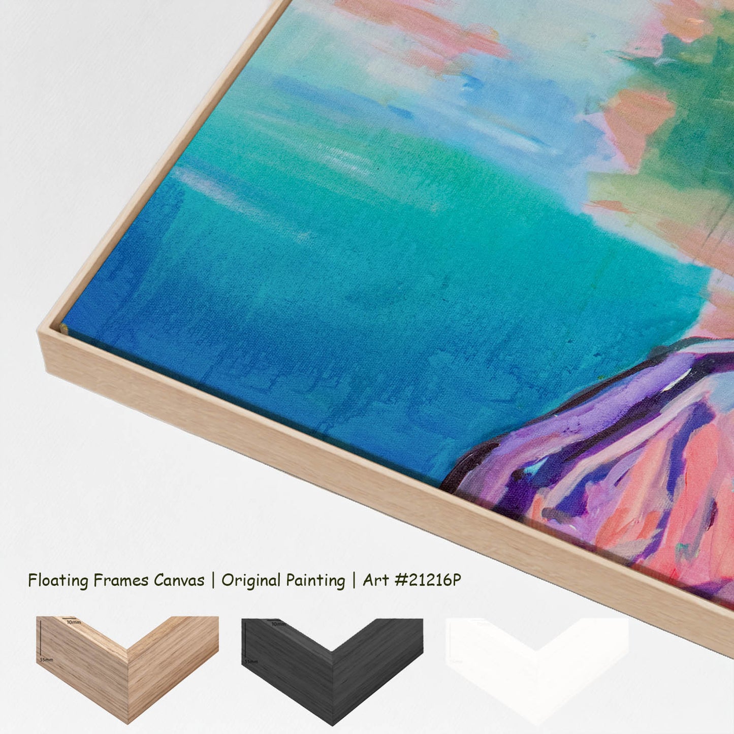 Undecorated, green, pink, blue Original Painting by Summer Jiang