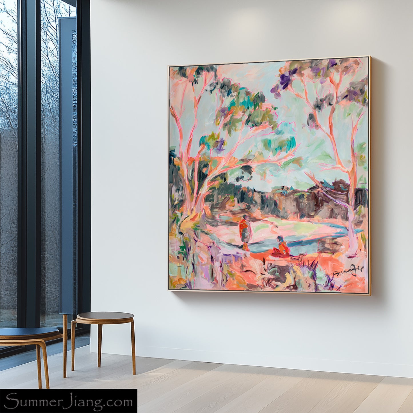 Artist: Summer Jiang - No words | Frequency 4.6: Abstract, vibrant colors, fluid brushwork, dynamic composition.