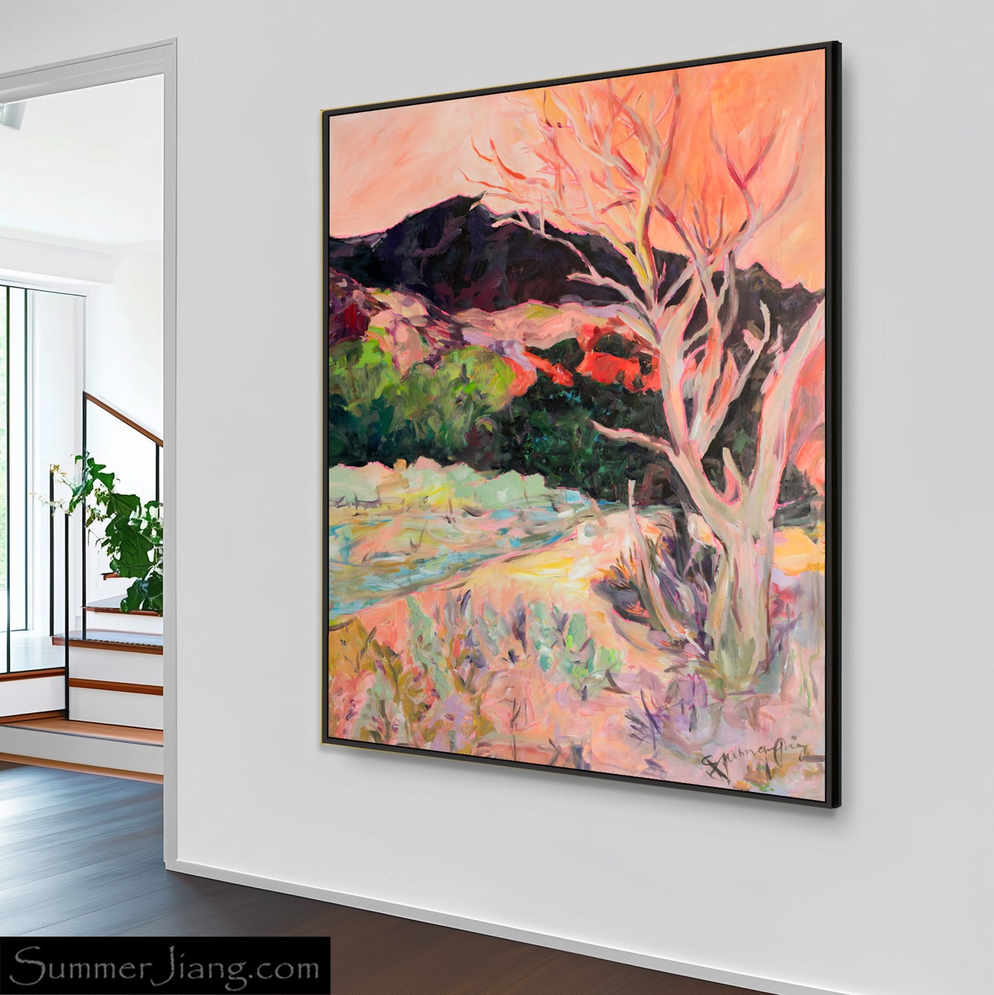 Artist: Summer Jiang - Quiet Grace - Soft pastels, ethereal style, fluid brushwork, serene Daoist-inspired composition