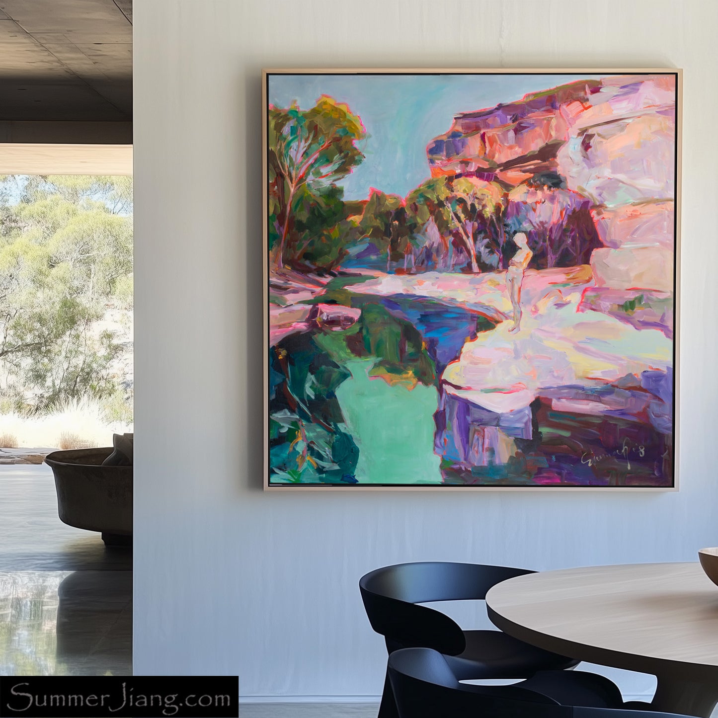 Artist: Summer Jiang - Contemplating | Frequency 2.4: Dreamy, pastel hues, fluid abstract forms, digital painting technique.