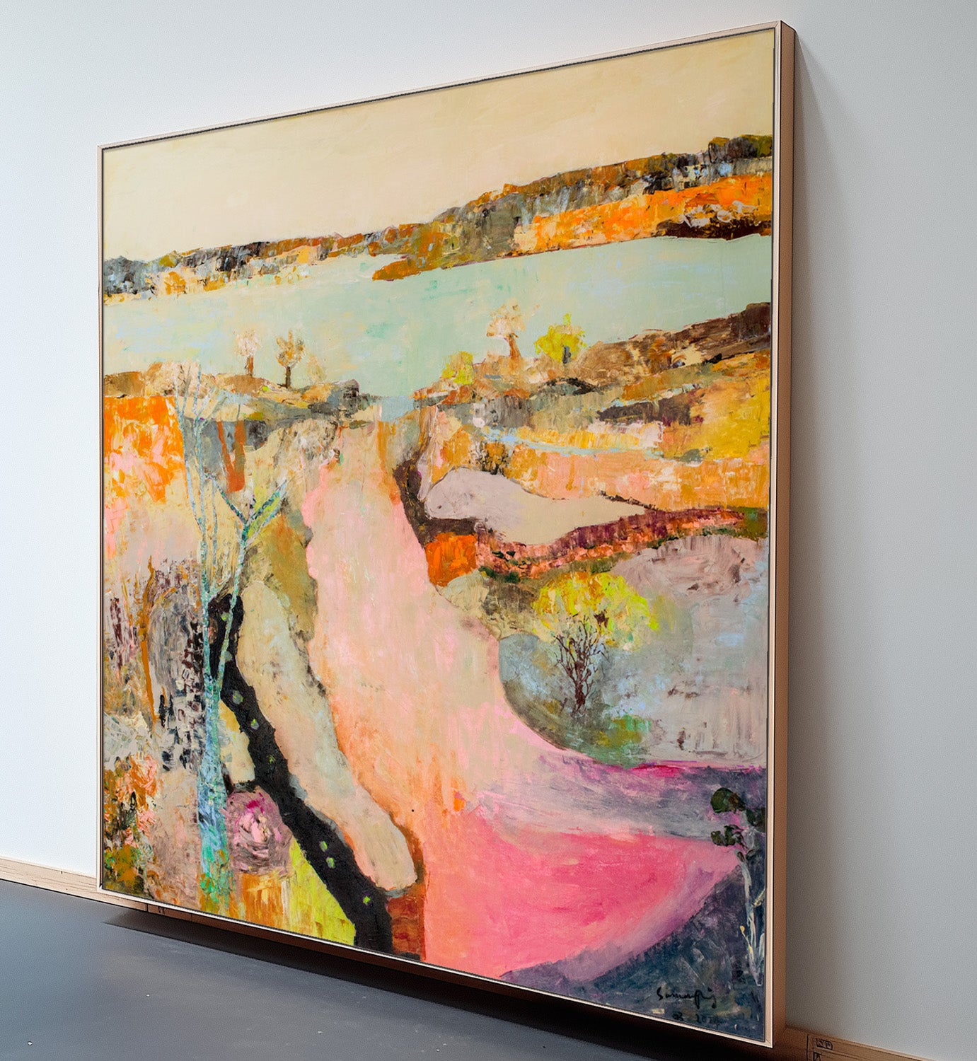 Artist: Wodonga - "Dormancy via Living Dao" - Abstract, muted earth tones, layered textures, meditative brushwork