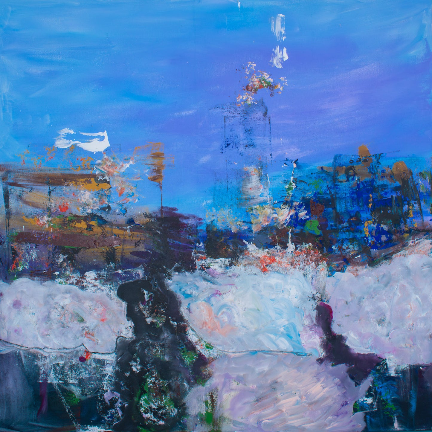Artist: Summer Jiang - Holding On | Frequency 3.1 - Vivid, surreal colors; digital collage; layered, dreamlike composition