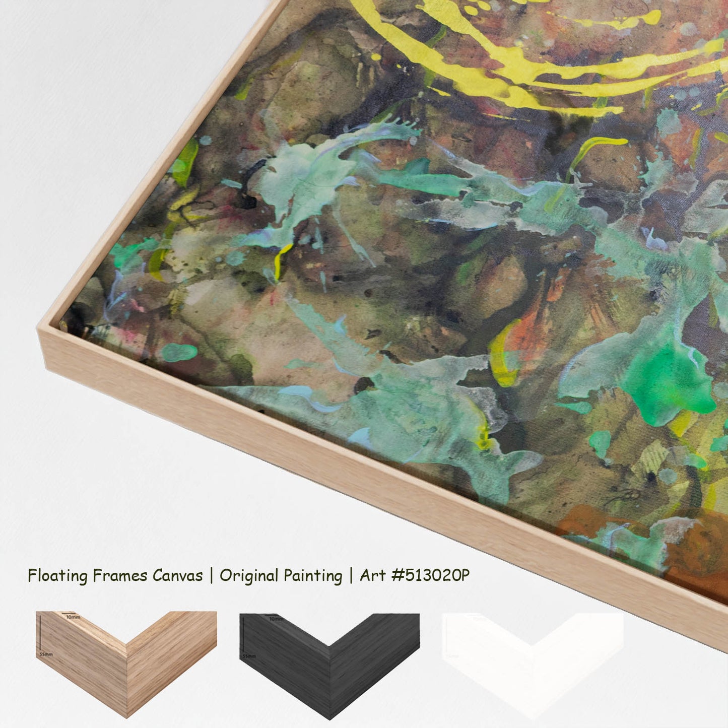 π of Life, gold, yellow, green, purple Original Painting by Summer Jiang