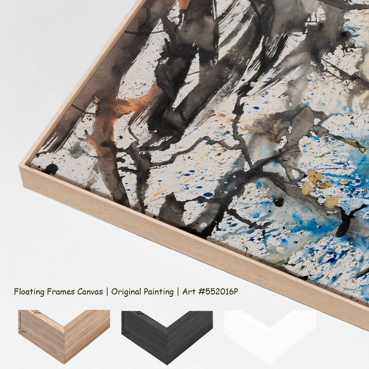 In Tragedy Life is Beautiful, white, black, blue Original Painting by Summer Jiang