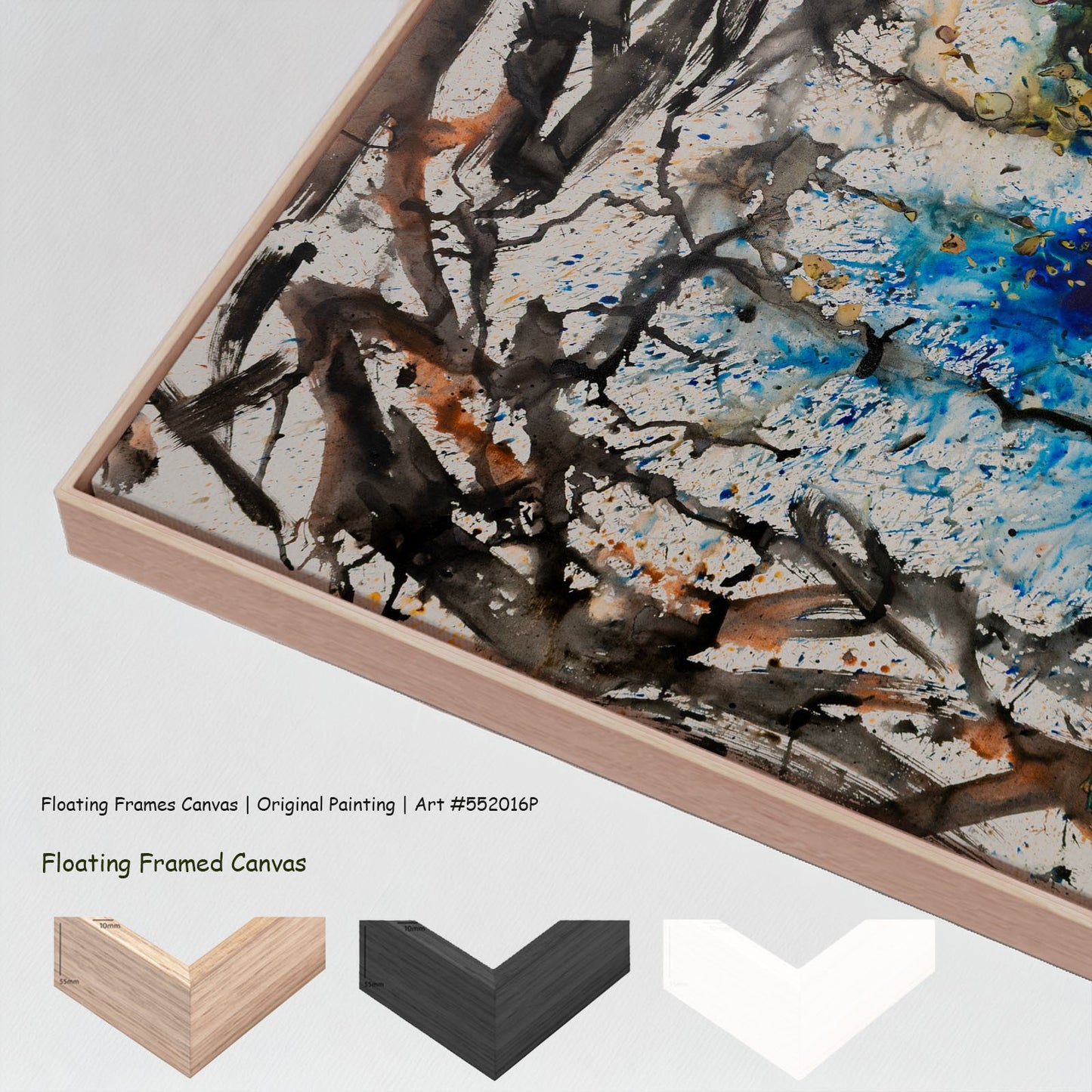 In Tragedy Life is Beautiful, white, black, blue Original Painting by Summer Jiang