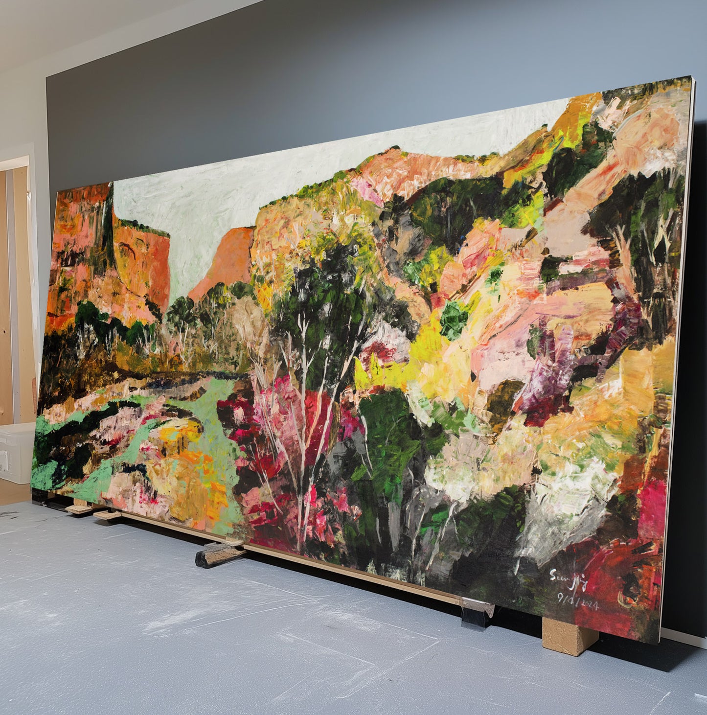 Artist: Summer Jiang - Path of Water | Frequency 2.7: Ethereal blues, fluid brushwork, abstract Daoist energy flow.