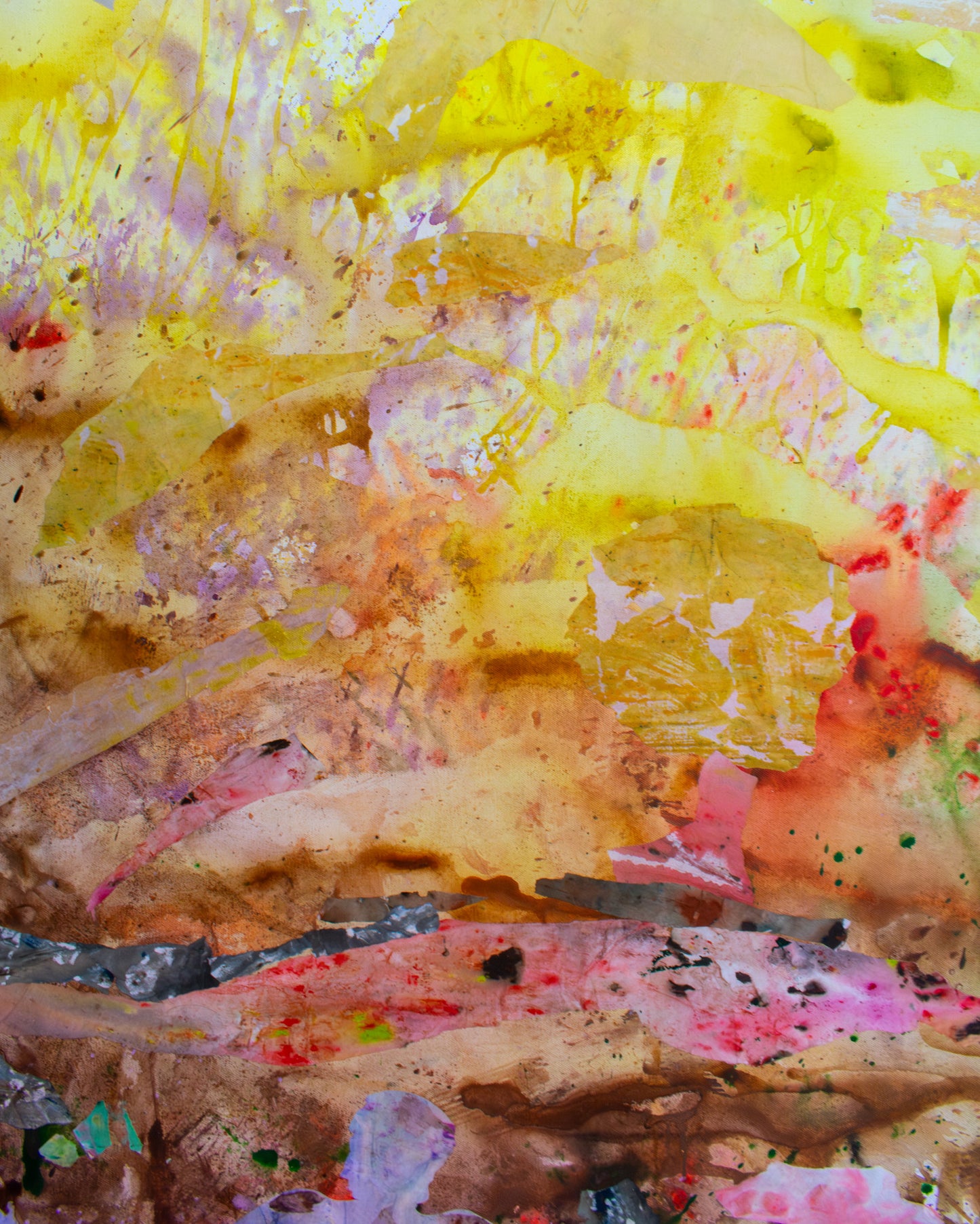 Artist: Summer Jiang - Walk Through Dawn - Dreamy pastel hues, soft gradients, digital painting, ethereal abstract style