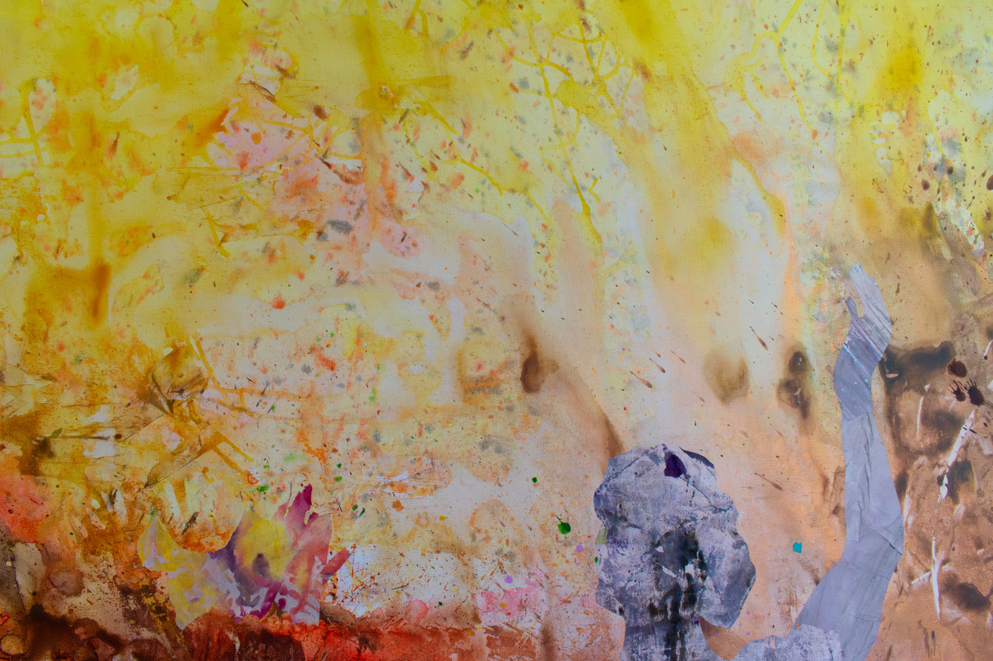 Artist: Summer Jiang - The Merge | Frequency 5.7: Ethereal, vibrant colors, fluid brushwork, abstract Daoist energy.