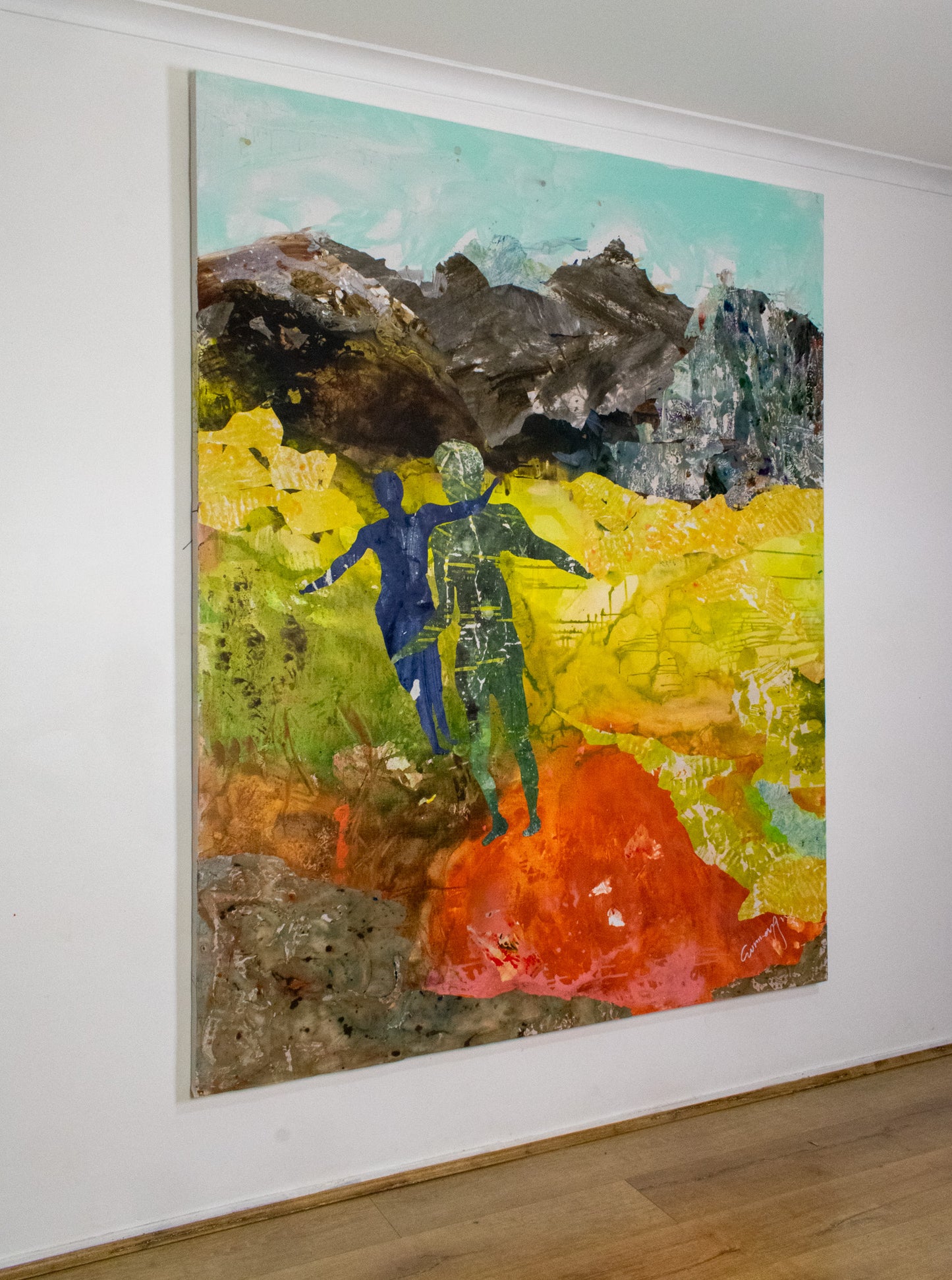 Artist: Summer Jiang - Path Becoming | Frequency 4.5 - Abstract, vibrant colors, fluid brushwork, dynamic energy.
