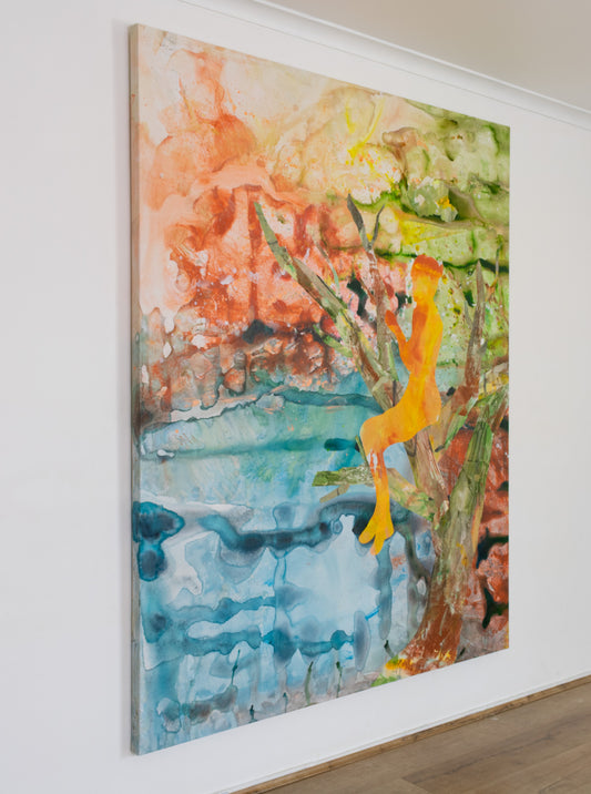 Artist: Summer Jiang - Golden Canopy | Frequency 2.2: Lush golds, abstract forms, layered textures, mixed media technique