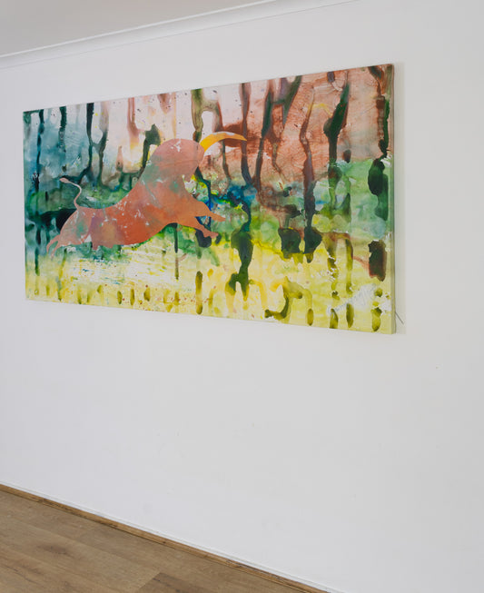 Artist: Unknown - Unbreakable | Frequency 3.3 - Bold, abstract, vivid colors, mixed media, dynamic brushwork, textured layers