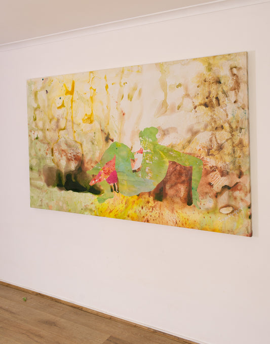 Summer Jiang - Swan's Whisper | Dreamy pastel palette, soft brushwork, ethereal surrealism, gentle gradients