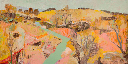 Albury, gold, pink, brown Original Painting by Summer Jiang