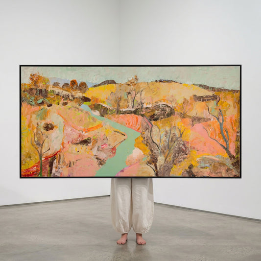 Albury, gold, pink, brown Original Painting by Summer Jiang