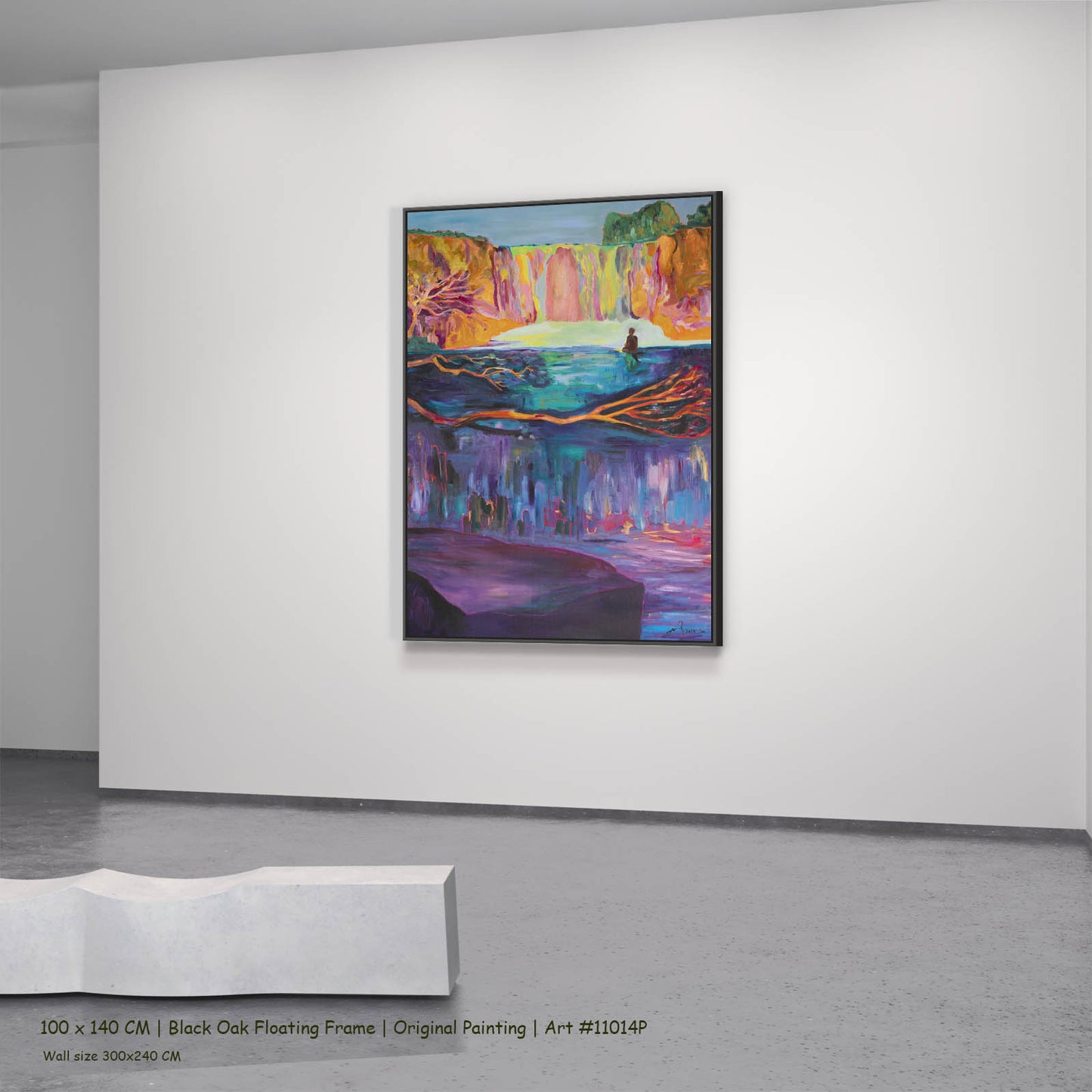Between Two Worlds, purple, orange, pink Original Painting by Summer Jiang