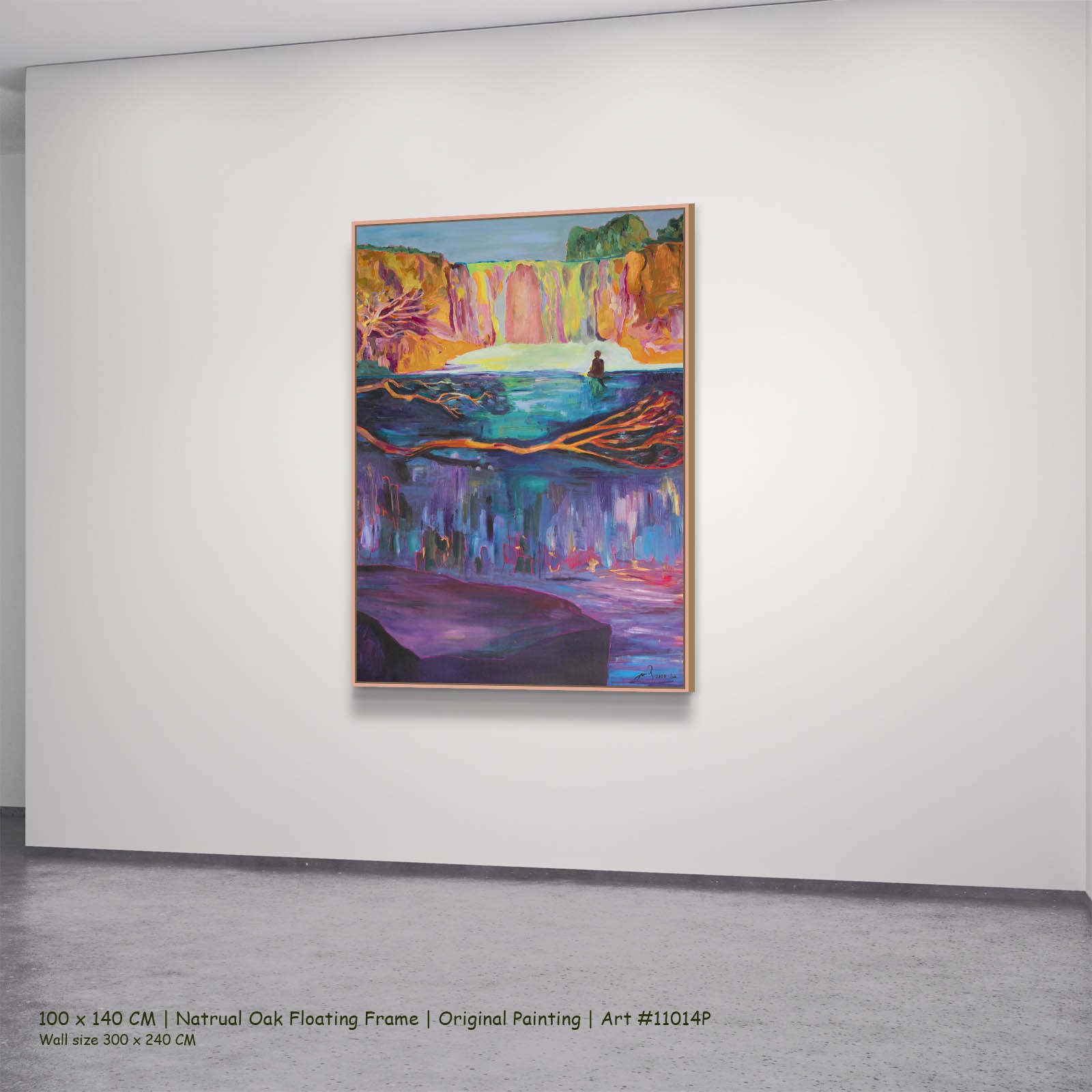 Between Two Worlds, purple, orange, pink Original Painting by Summer Jiang