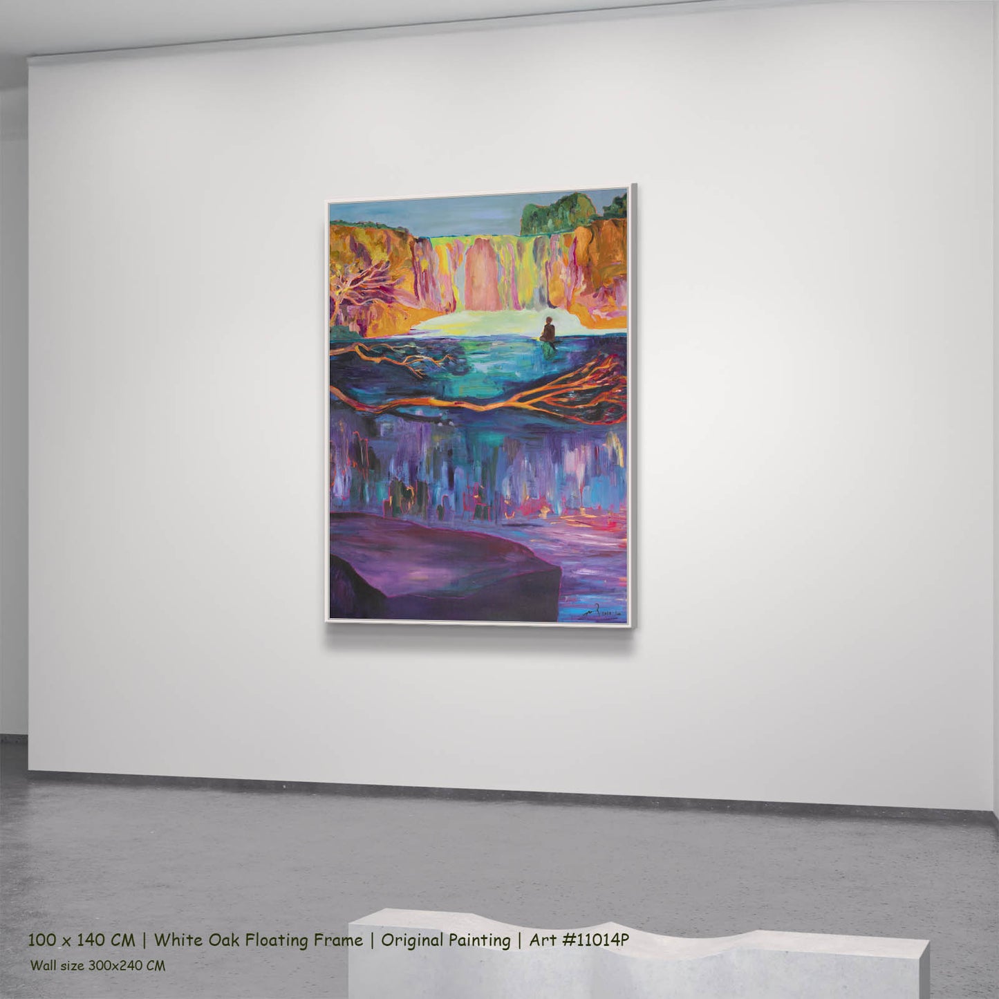 Between Two Worlds, purple, orange, pink Original Painting by Summer Jiang