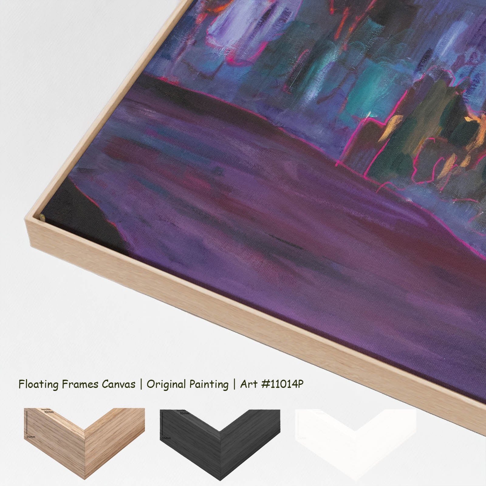 Between Two Worlds, purple, orange, pink Original Painting by Summer Jiang