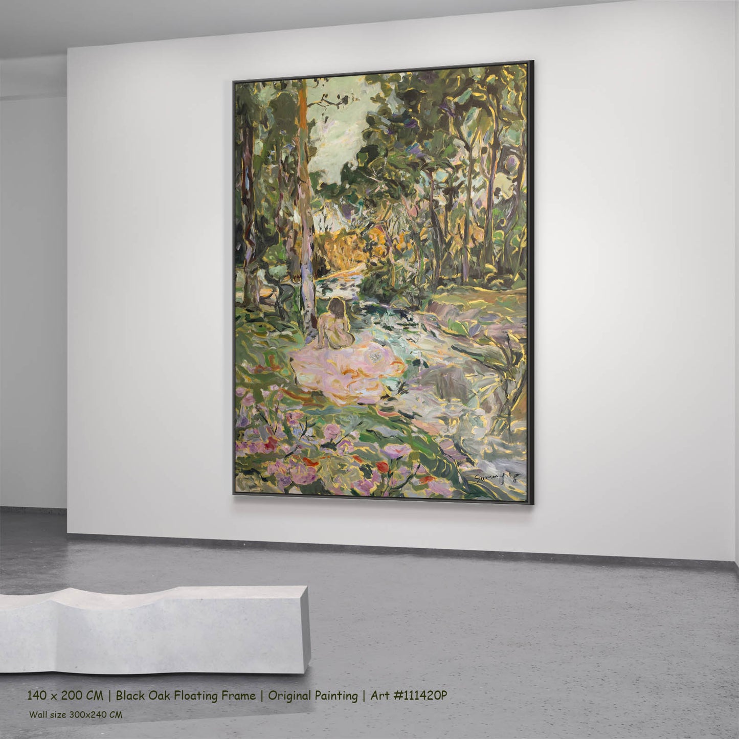 Stay, green, pink Original Painting by Summer Jiang