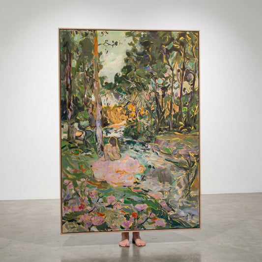Stay, green, pink Original Painting by Summer Jiang
