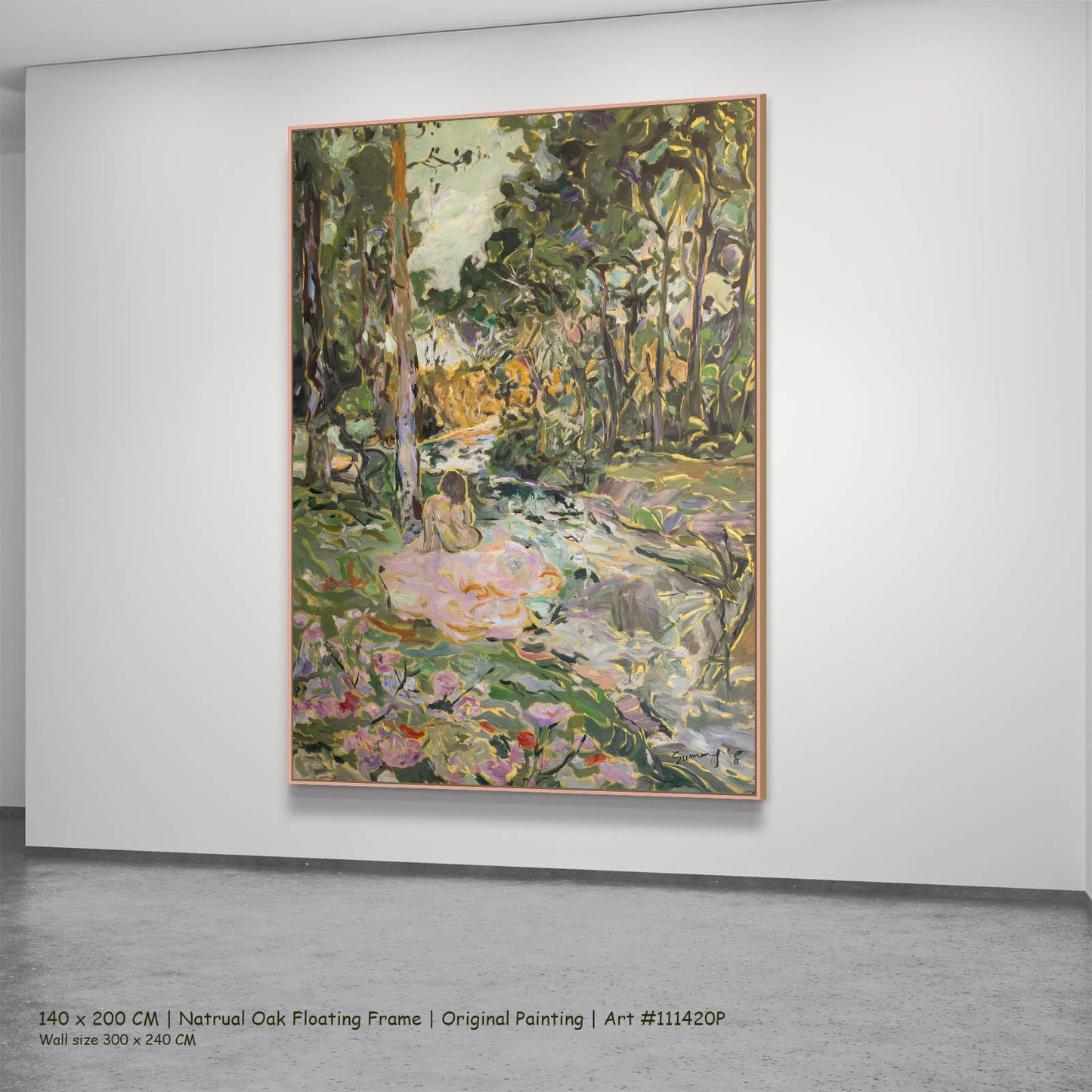Stay, green, pink Original Painting by Summer Jiang