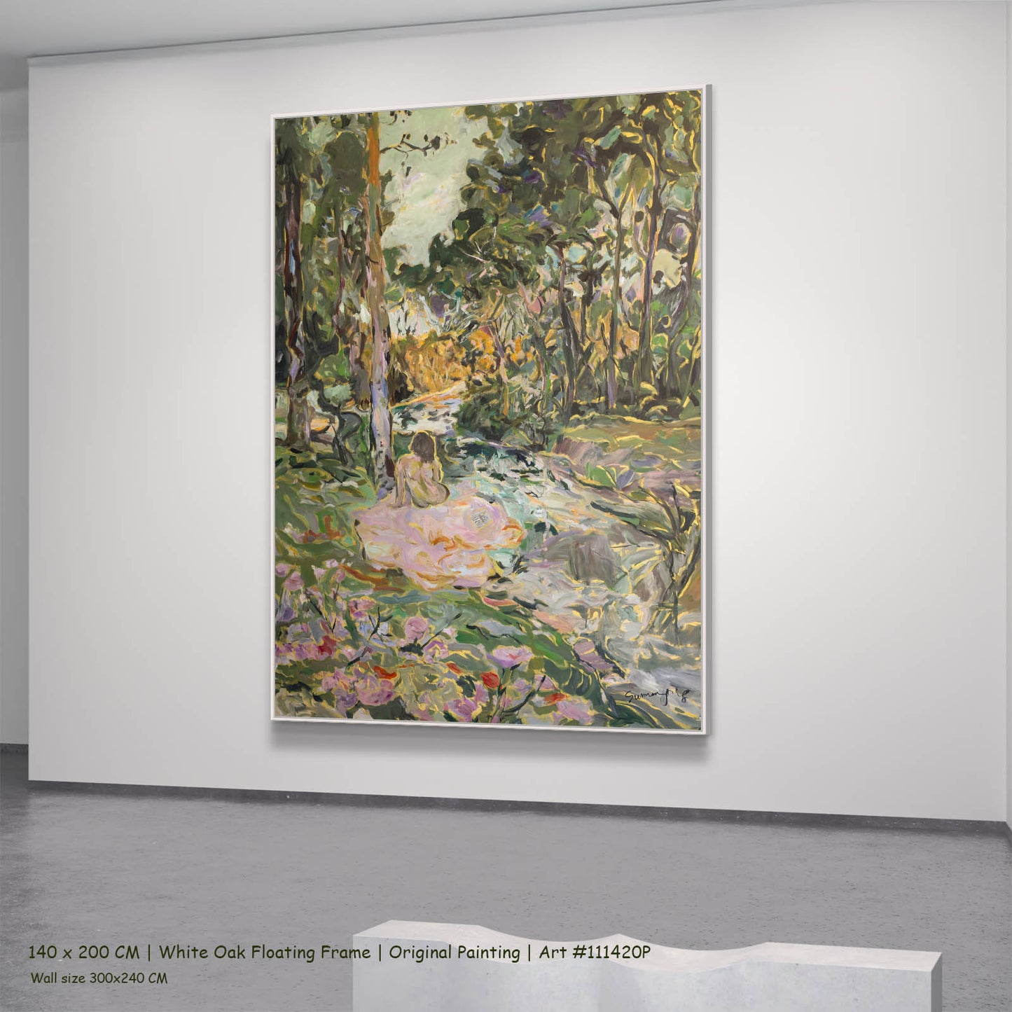 Stay, green, pink Original Painting by Summer Jiang
