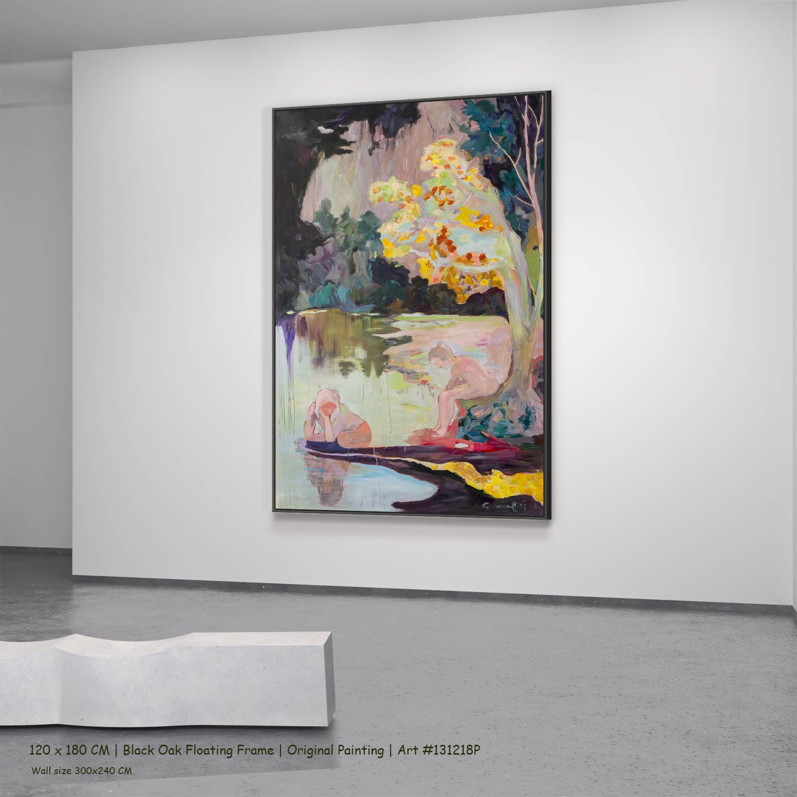 Soundless, green, yellow, pink Original Painting by Summer Jiang