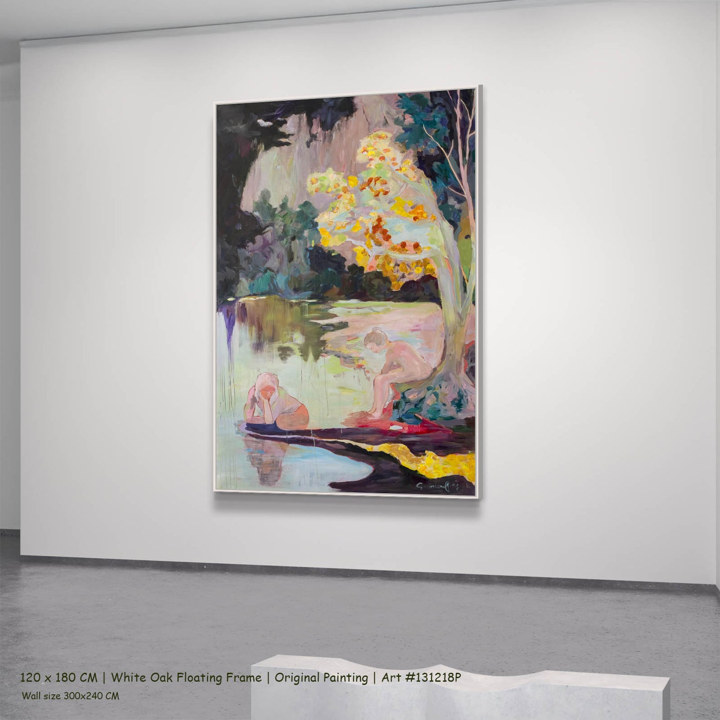 Soundless, green, yellow, pink Original Painting by Summer Jiang