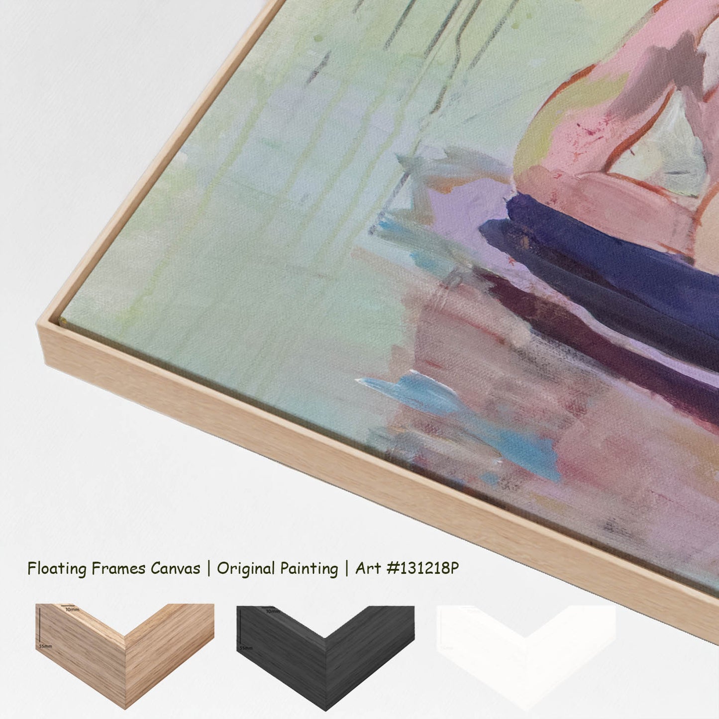 Soundless, green, yellow, pink Original Painting by Summer Jiang