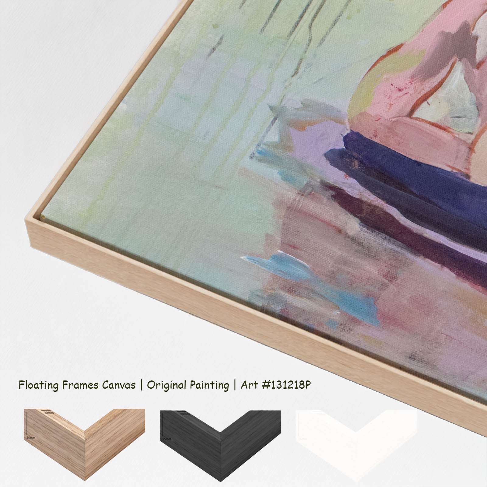 Soundless, green, yellow, pink Original Painting by Summer Jiang