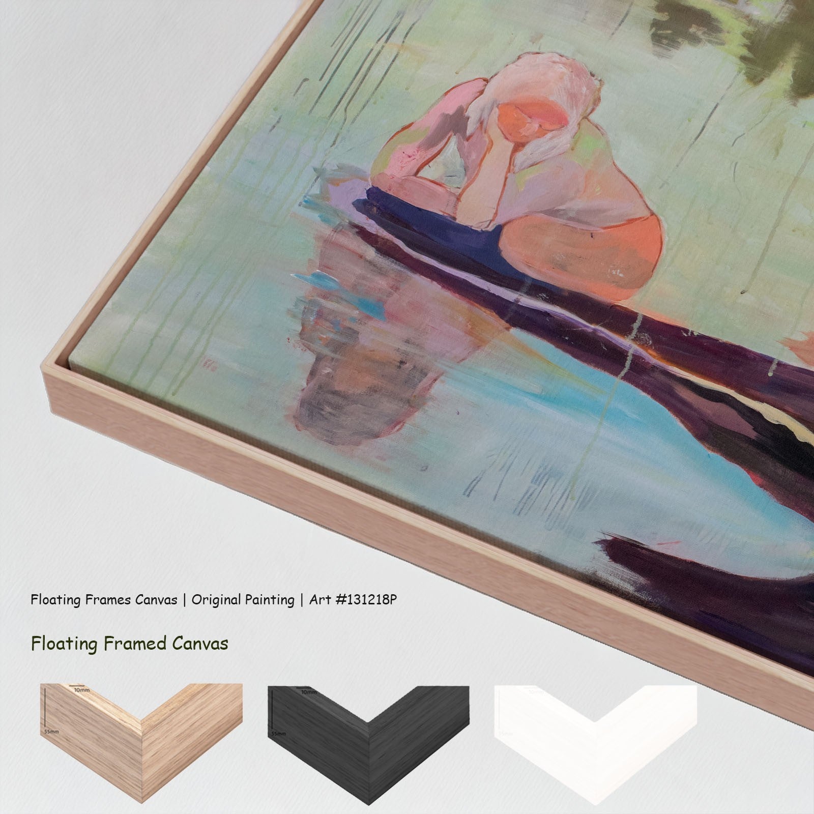 Soundless, green, yellow, pink Original Painting by Summer Jiang