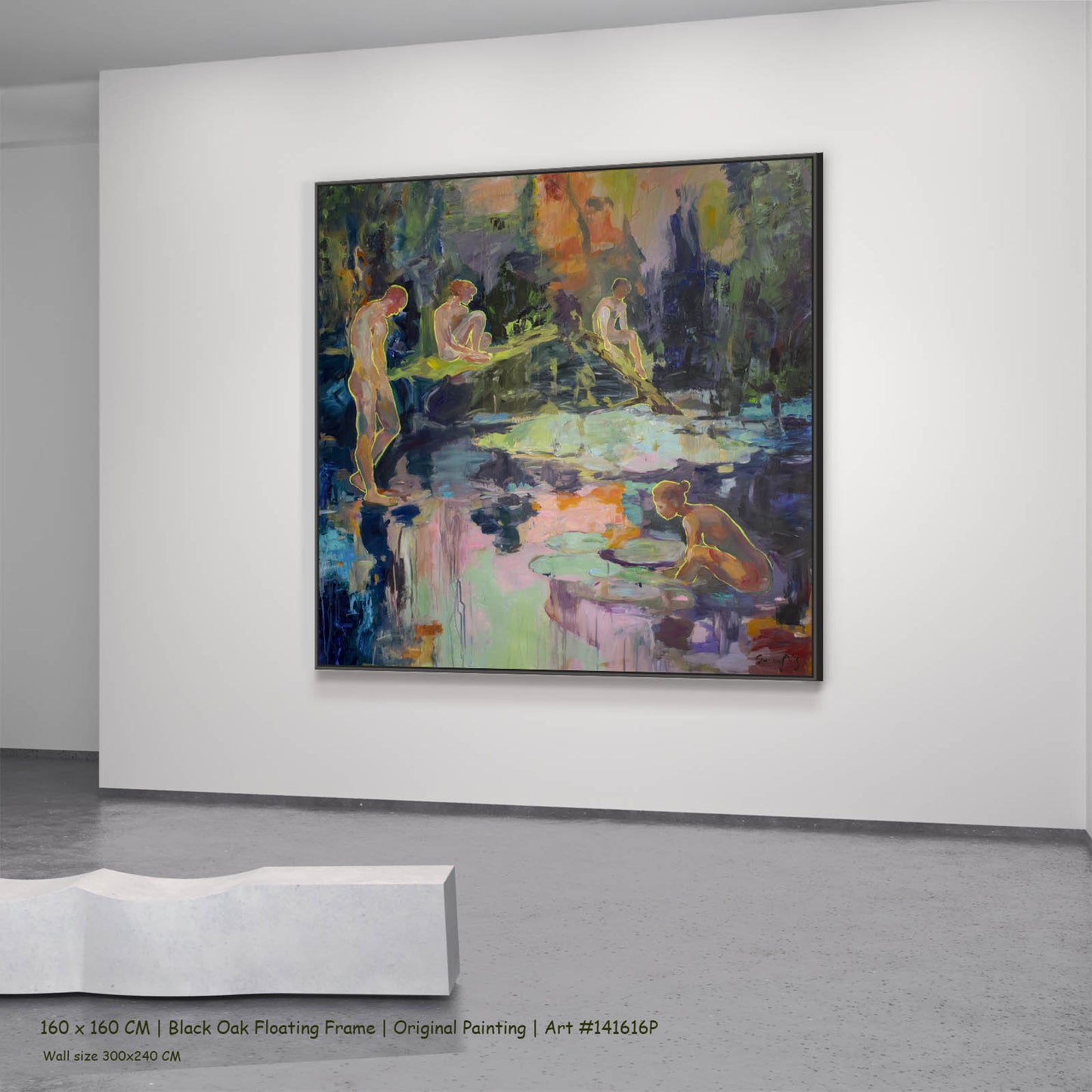 We Exist, green, pink, blue Original Painting by Summer Jiang