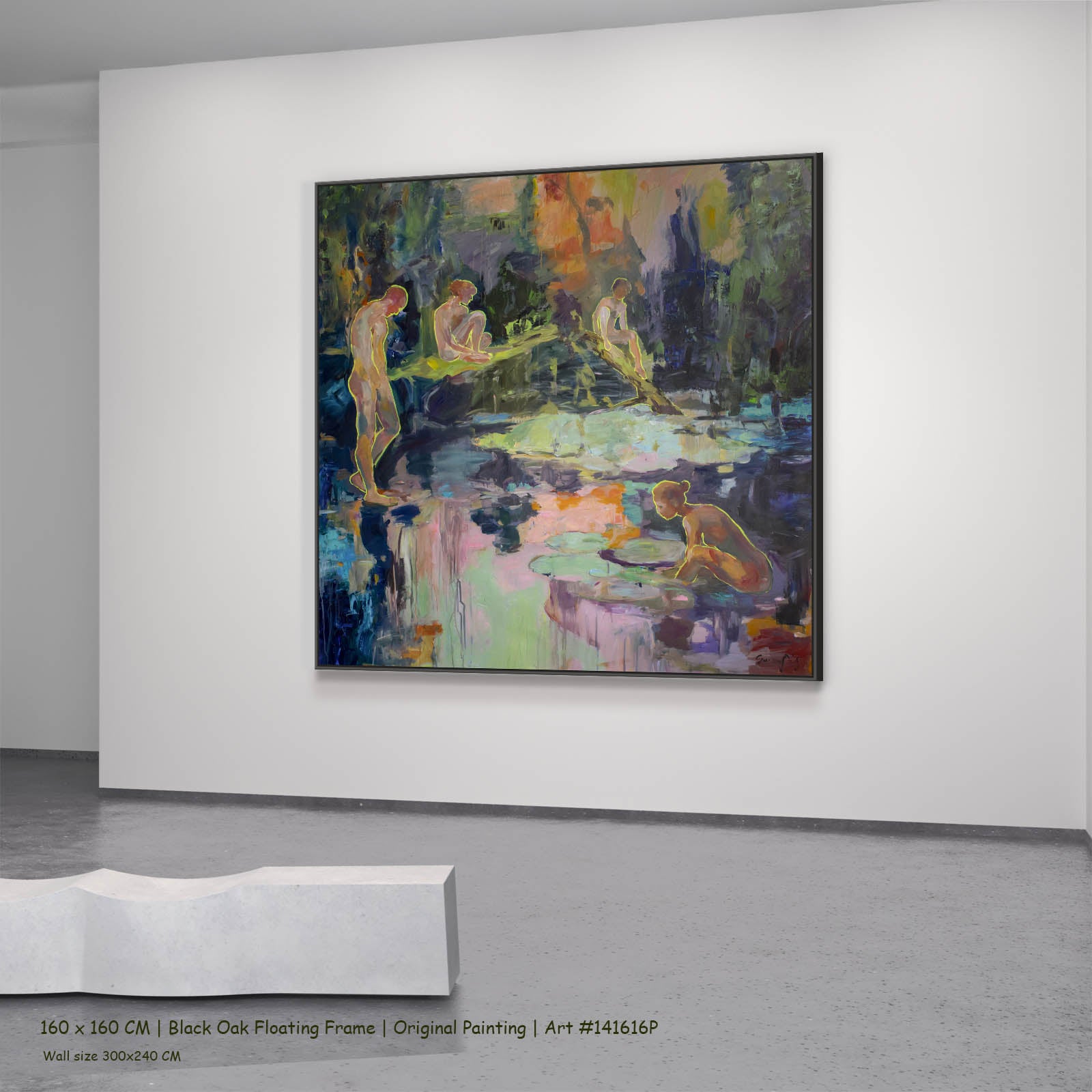 We Exist, green, pink, blue Original Painting by Summer Jiang