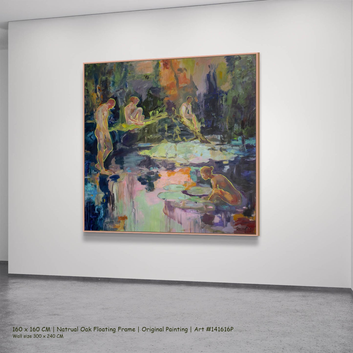 We Exist, green, pink, blue Original Painting by Summer Jiang