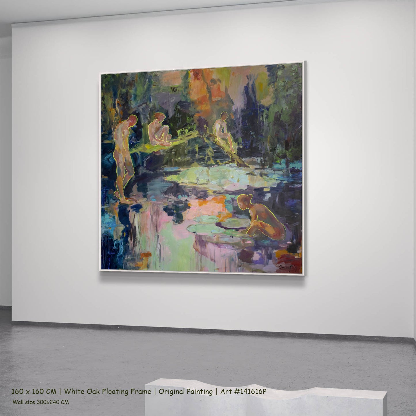 We Exist, green, pink, blue Original Painting by Summer Jiang