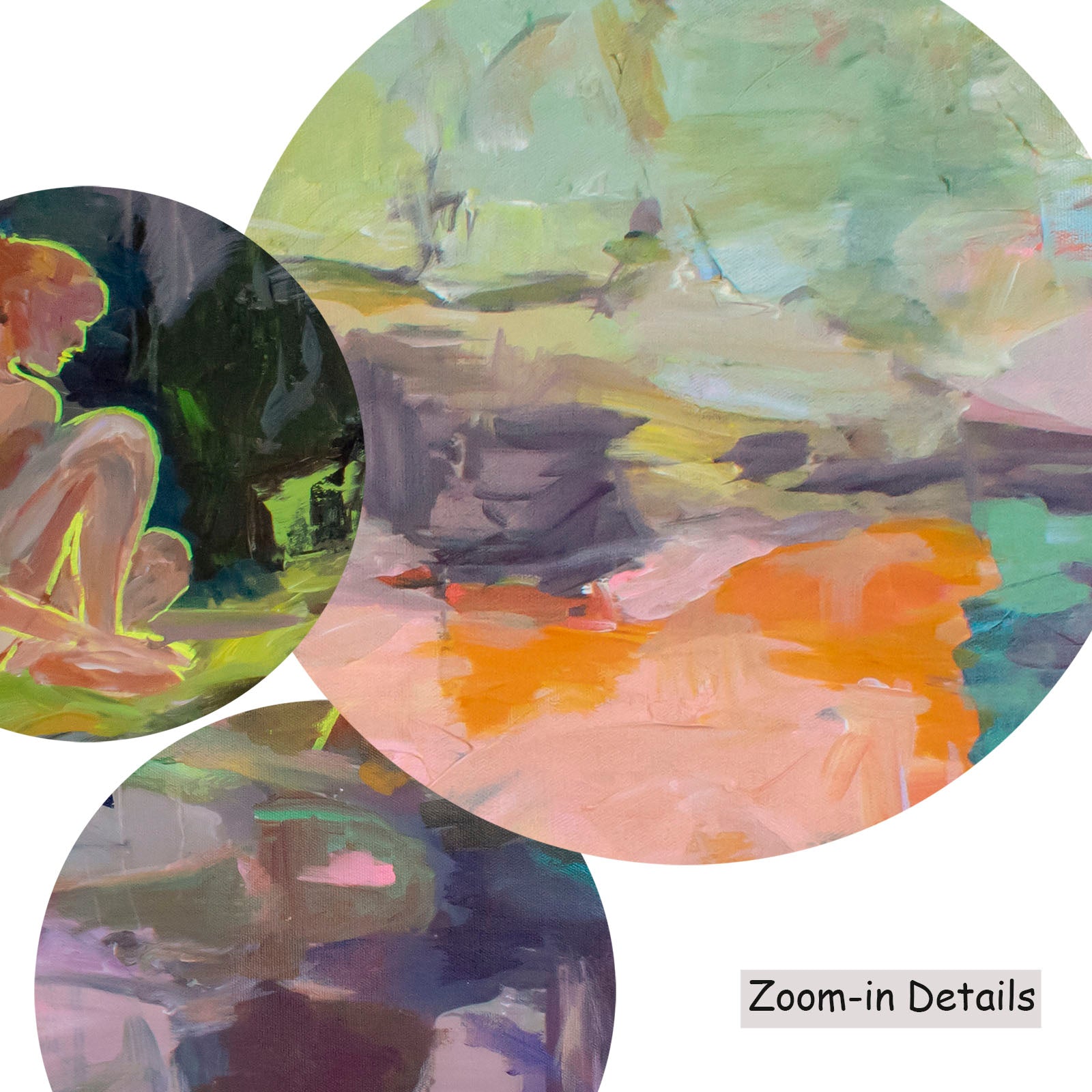 We Exist, green, pink, blue Original Painting by Summer Jiang