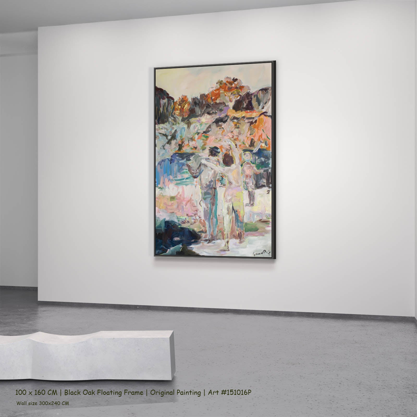 The life I planned, pink, orange, blue Original Painting by Summer Jiang