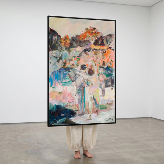 The life I planned, pink, blue, orange Original Painting by Summer Jiang