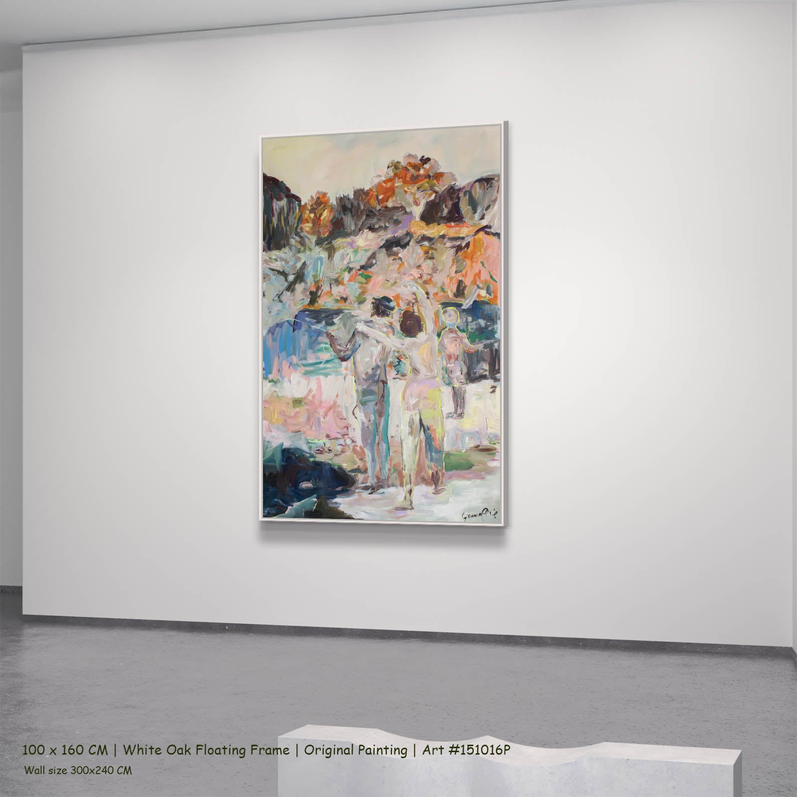 The life I planned, pink, orange, blue Original Painting by Summer Jiang