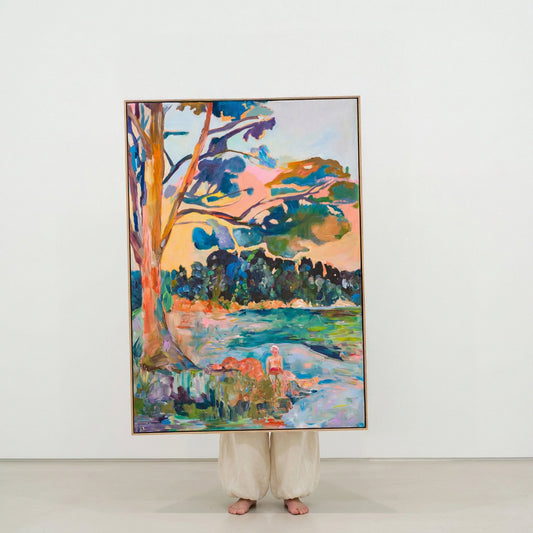 Cost of becoming, green, blue, pink, brown Original Painting by Summer Jiang