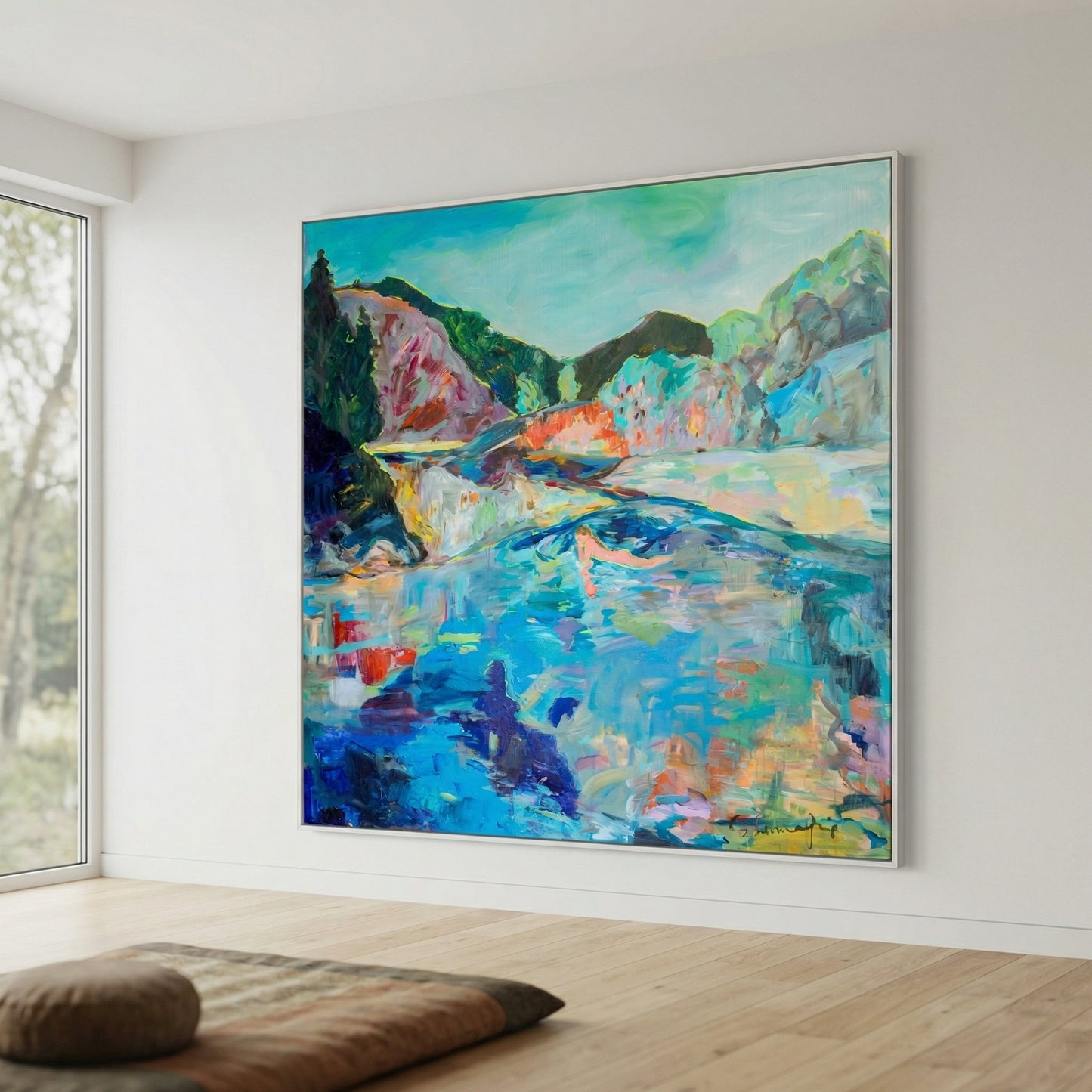 River washes me, blue, pink, green Limited Edition Print by Summer Jiang