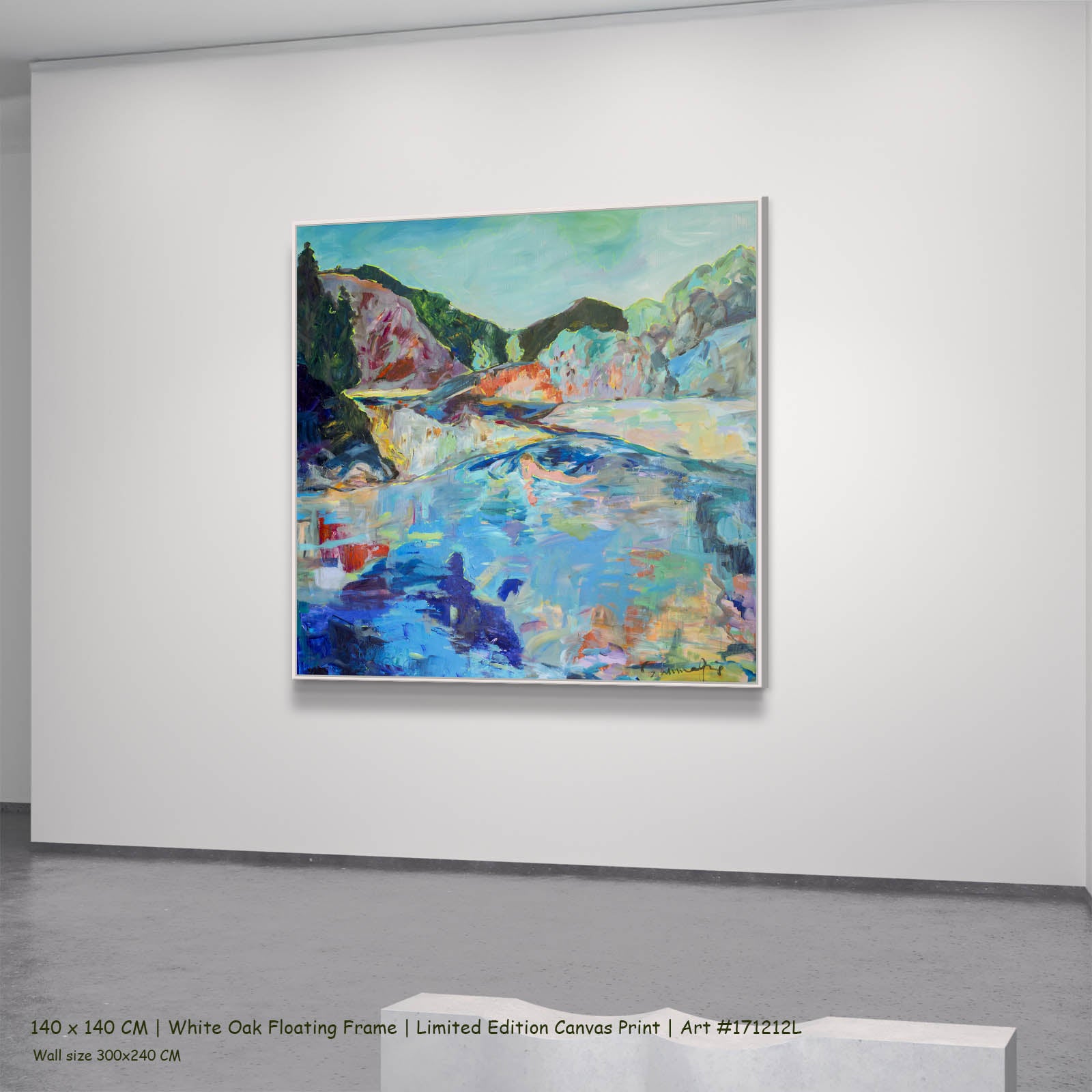 River washes me, blue, pink, green Limited Edition Print by Summer Jiang