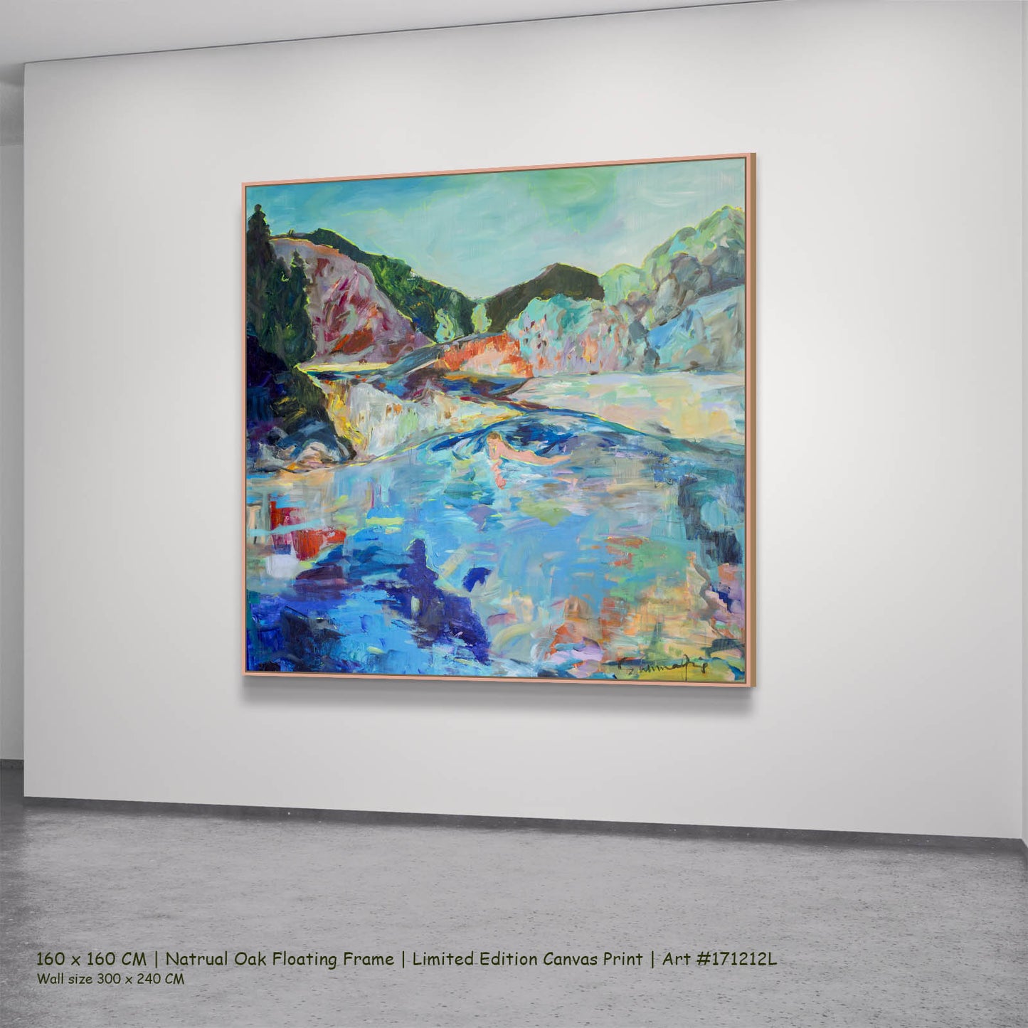 River washes me, blue, pink, green Limited Edition Print by Summer Jiang