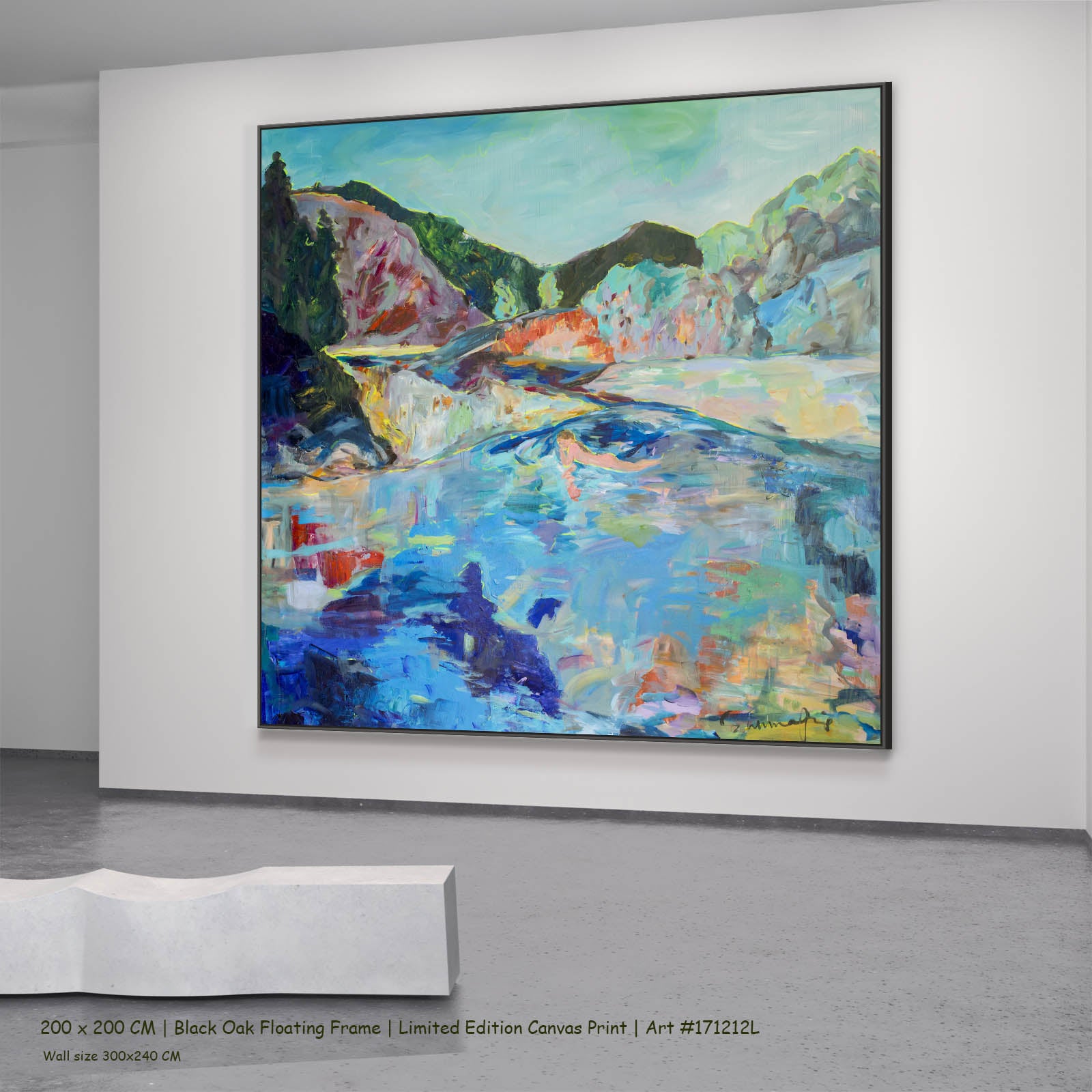 River washes me, blue, pink, green Limited Edition Print by Summer Jiang