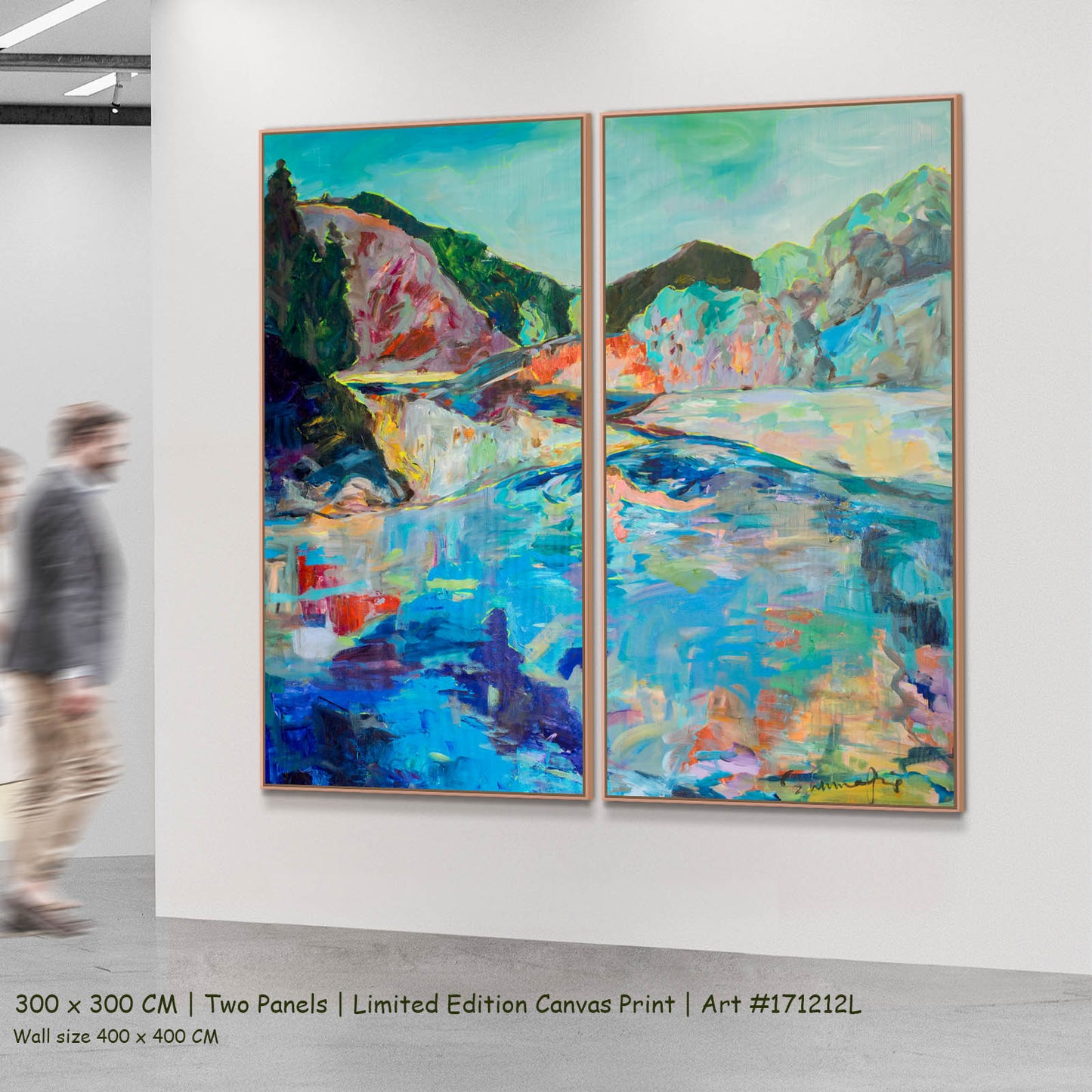 River washes me, blue, pink, green Limited Edition Print by Summer Jiang