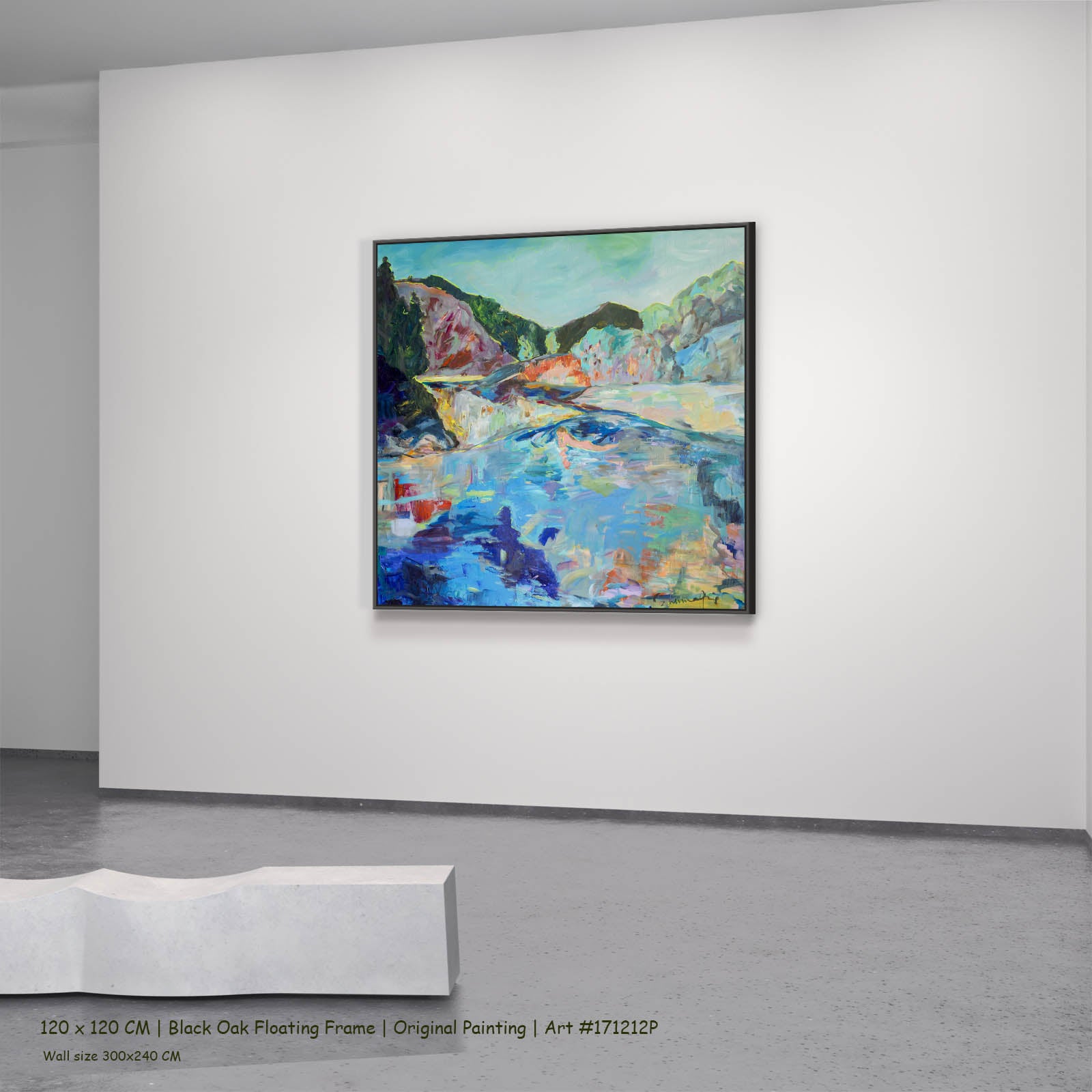 River washes me, blue, pink, green Original Painting by Summer Jiang